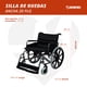 thumbnail image 5 of Silla de ruedas Magnimed Ancha Sobrepeso Bariátrica 20 pulgadas Soporta hasta 120kg, 5 of 9
