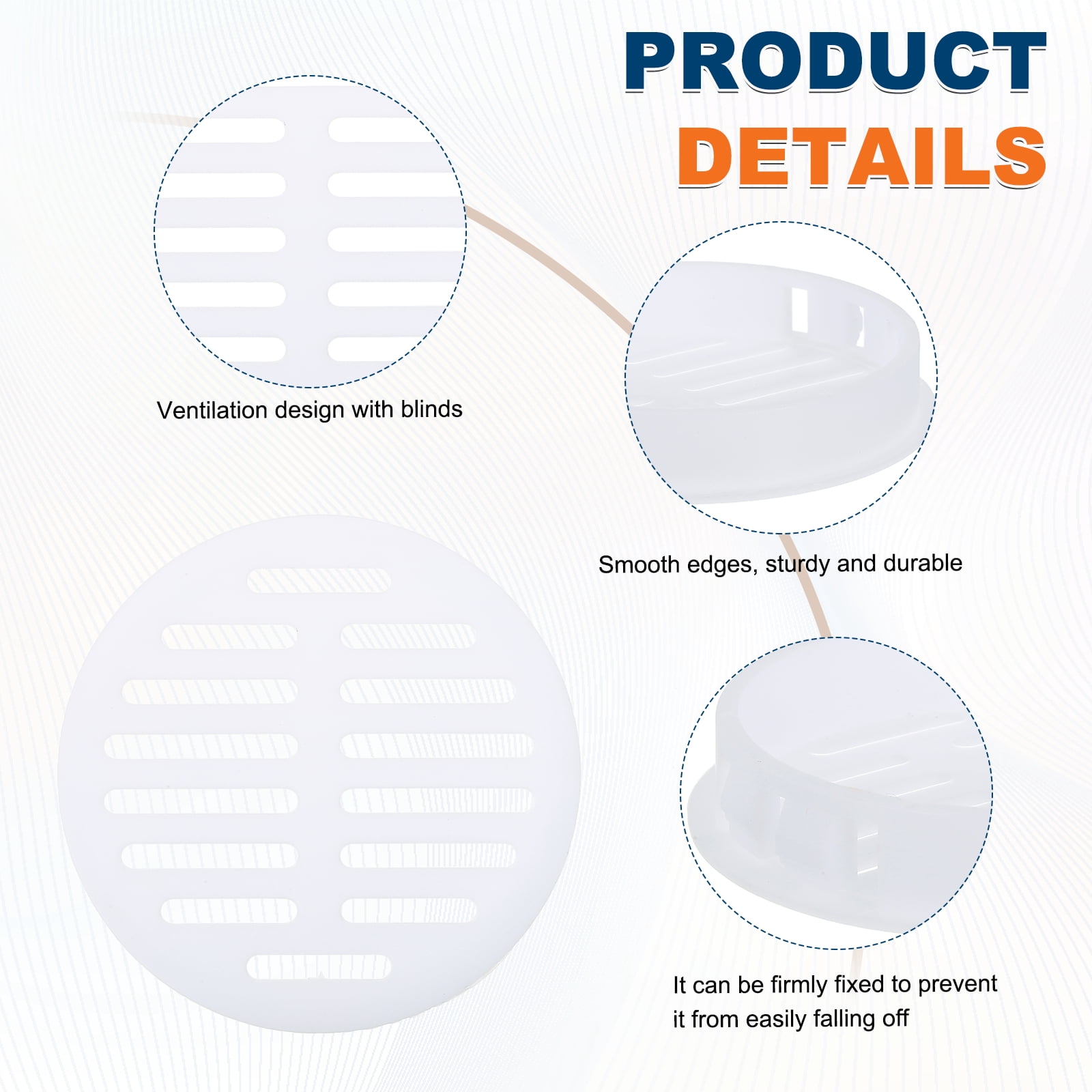 Uxcell 24 Pcs Round Soffit Vents (60mm / 2.36") - Plastic Louver Soffit Air Vent Cover Circular Air Mesh Screen Grille for Home/Bathroom/Wall/Ceiling/Cabinet, White