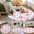thumbnail image 5 of Pink Castle Round Area Rug 3Ft Washable Small Circle Rugs for Kitchen Entryway, Balloon Modern Art Stars Moon Non-Slip Carpet Floor Mats Indoor Outdoor Carpet Runner Aesthetic Home Decor, 5 of 8
