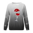 thumbnail image 4 of Ventes de Liquidation! Aqestyerly Hauts de Noël Grande Taille pour Femmes Col Rond Sweat Imprimé de Noël Manches Longues Chandail en Molleton Sans Capuche, 4 of 4