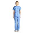 thumbnail image 3 of Dagacci Medical Uniform Women's Scrubs Set Stretch Ultra Soft Contrast pocket (CeilBlue, Large), 3 of 6