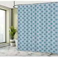 thumbnail image 4 of Ambesonne Blue Mandala Shower Curtain, Rhombus Dots Floral, 69"Wx70"L, Blue Pale Pink, 4 of 4