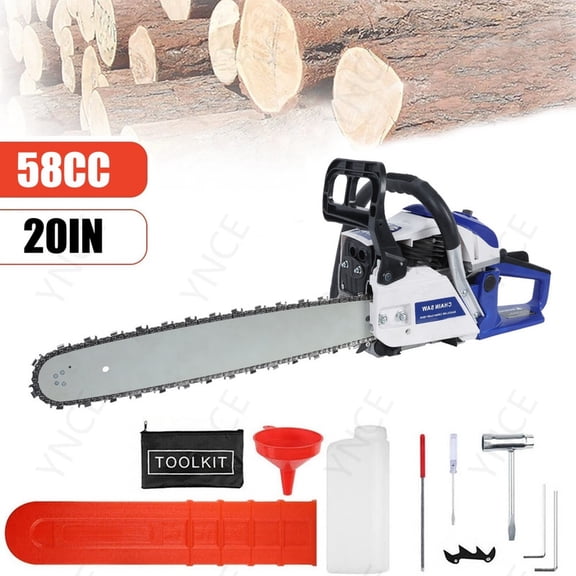 Ynce Gas Chainsaws 20 Inch 58CC Gas Powered Chainsaw 3HP 2 Stroke Engine Gas Power Chain Saw for Cutting Wood Outdoor Garden Farm Home