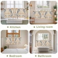 thumbnail image 6 of Navy Blue Beige Abstract Tier Curtains, Modern Vintage Geometric Light Filtering Kitchen Curtains, 2Pcs Rod Pocket Half Window Treatments Panels for Sink Cafe Cabinet Camper 27.5x24 Inches, 6 of 9