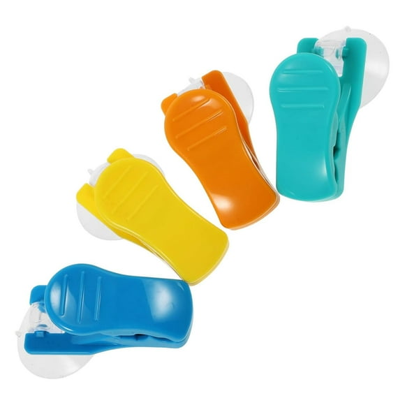 asddcavvf 4pcs Suction Cup Clip Coat Hanger Washcloths Bathroom Towel Hangers Home Tea Towel Clips Tea Towel Holder Clips Bathroom Towel Clips Towel Holders Kitchen Towels Hangers Vice Clamps Portable