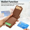 thumbnail image 3 of ELEHOLD for iPhone 12 Mini Luxury Leather Wallet Case with Back Flip Card Slots RFID Blocking Zipper Cash Pocket Stand Function Ring Holder Support Magnetic Car Mount Shockproof Case,brown, 3 of 9