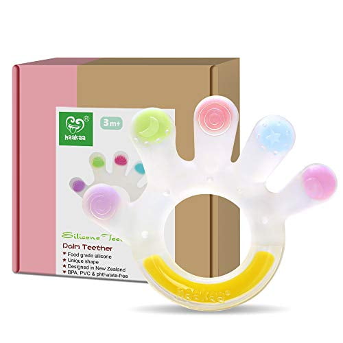 Haakaa Palm Teether - Super Soft Silicone Baby Soothing Teether Pacifier, Teething Toys for 3M+ Babies, 0-6, 6-12 Months, BPA Free (1 Pack)