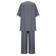 thumbnail image 5 of UAMVSH Womens Chiffon Pantsuit Sets Elegant Double Layered Loungewear Outfits Fashion Boho Sparkly Mesh Tops and Flowy Pants(XX-LargeGray), 5 of 7