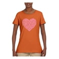 thumbnail image 2 of Wild Bobby, Pink Ribbon Heart, Breast Cancer Awareness, Women Graphic Tee, Orange, Medium, 2 of 5
