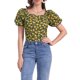 thumbnail image 1 of BLUSA FLORAL PARA MUJERES INSPIRE CHIC CON ESCOTE CUADRADO Y MANGAS ABULLONADAS, ESPALDA ELÁSTICA, TOP CASUAL EN VERDE OLIVA TALLA M, 1 of 6