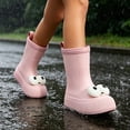 thumbnail image 5 of Womens and Girls 3D Cartoon Big Eyes Mid Calf Rain Boots Non Slip Waterproof PVC Wellies for Park Gardening Rainy Outdoor Pink 30, 5 of 8