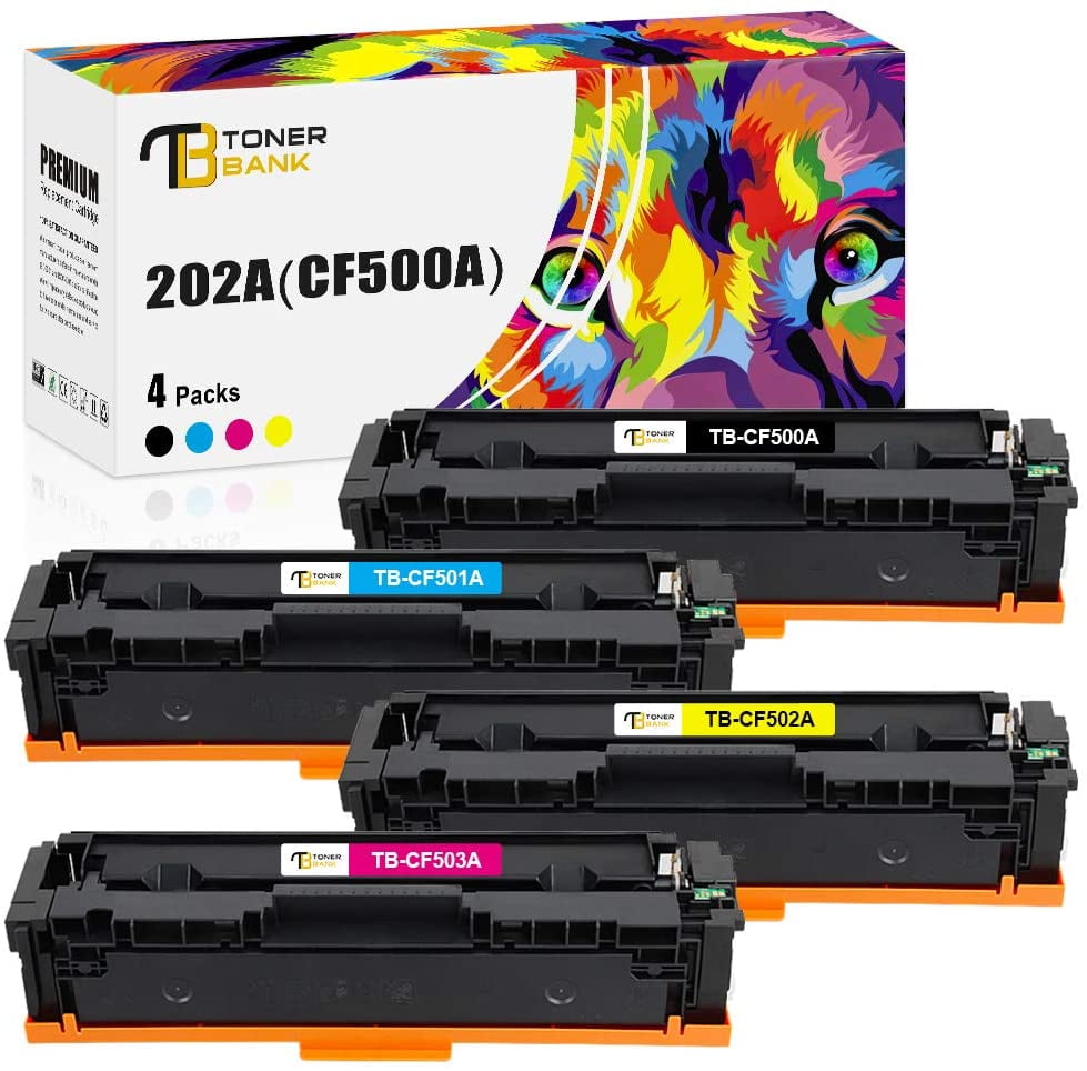 202A Toner Cartridges Compatible for HP 202X CF500X HP Color LaserJet Pro MFP M281fdw M254dw M281cdw M281fdn M281 M254 CF501A CF503A Printer Ink (Black Cyan Yellow Magenta, 4-Pack) -