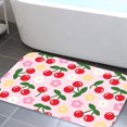 thumbnail image 3 of Cute Cherry Flannel Bath Mat 16x24 Inches, Colorful Flower Soft Absorbent Non-Slip Bathroom Rug, Machine Washable Floor Mat for Shower, 3 of 7