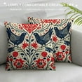 thumbnail image 3 of Shiartex Pillow Case Danish Heart Scandinavian Red Folk Pattern Birds Retro Holidays Finnish Nature Nordic Rural Farmhouse Decorative Throw Pillows Covers for Fall Decorations White, 3 of 5