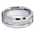 thumbnail image 2 of Men's Tungsten Wedding Band - Silver Tungsten Ring - 8mm - Tungsten Ring (10.5), 2 of 4
