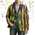 thumbnail image 2 of Mardi Gras blazer for men Corduroy Jacket Carnival Velvet For Formal Events And Business Casual Wear With Modern Tailored Fit And Stylish Design, 2 of 4
