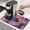 Blue, variant on American Flag Dish Drying Mats for Kitchen Counter, Patriotic Star Stripes USA Flag Absorbent Coffee Bar Mat with Non-slip Rubber Backed Quick Drying Dish Rack Pad 12"x16"