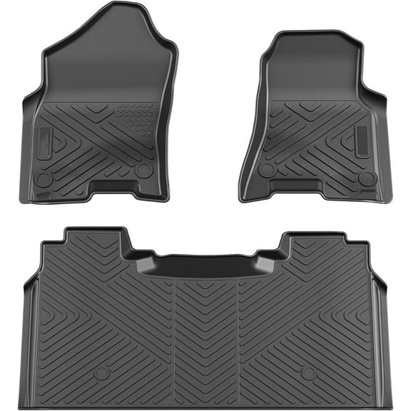 AOILE Floor Mats for 2019-2025 Dodge Ram 1500 New Body Crew Cab (NOT for Classic Models), 3D 2 Row Front & Rear Liner, All Weather Protection Odorless, Black