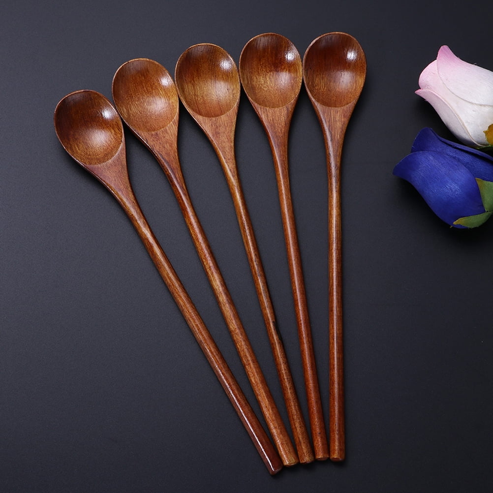TAILTOSS Eco Friendly Bamboo Spoons Dark Brown for Home and Restaurant 20Pcs
