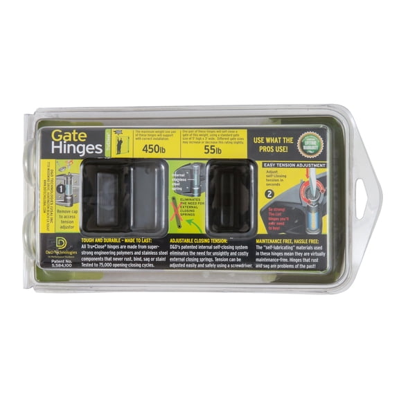 D&D Technologies Wood to Wood Self Closing Hinges for Safety Fence Gate TCA3S3RU