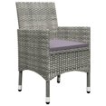 thumbnail image 4 of vidaXL Bistro Set Grey Poly Rattan and Tempered Glass Small Foldable, 4 of 6