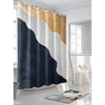 thumbnail image 3 of Shower Curtains Black Golden Ocean Waves Bath Curtain Abstract Beach Waterproof Bathroom Shower Curtain Set with Hooks Decoration 72 x 84 Inches, 3 of 7