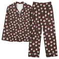 thumbnail image 7 of Lorytime Christmas Vacation Pjs Sets for Women Santa Claus Long Sleeved Collared Tops Elastic Waist Pants Festive Loungewear, 7 of 7