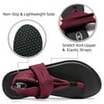 thumbnail image 4 of Wotte Women's Yoga Mat Flip Flops Casual Flat Summer Beach Sandals, burgundye, size 6, 4 of 7
