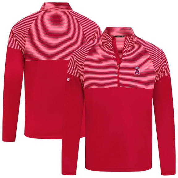Men's Levelwear Red Los Angeles Angels Classic Stripes Insignia 2.0 Pullover