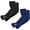 2 Pairs: Black + Navy Blue, variant on UV Sun Protection Arm Sleeves with Thumb Hole for Men Women Youth, Cooling Sleeve to Cover Tattoo, Mid-Compression