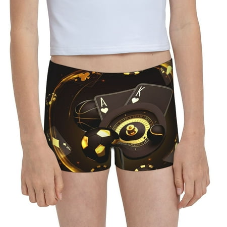 Pofeuu Casino Card Soccer Print Soft Cotton Girls Boyshort panties Toddler Underwear-X-Small