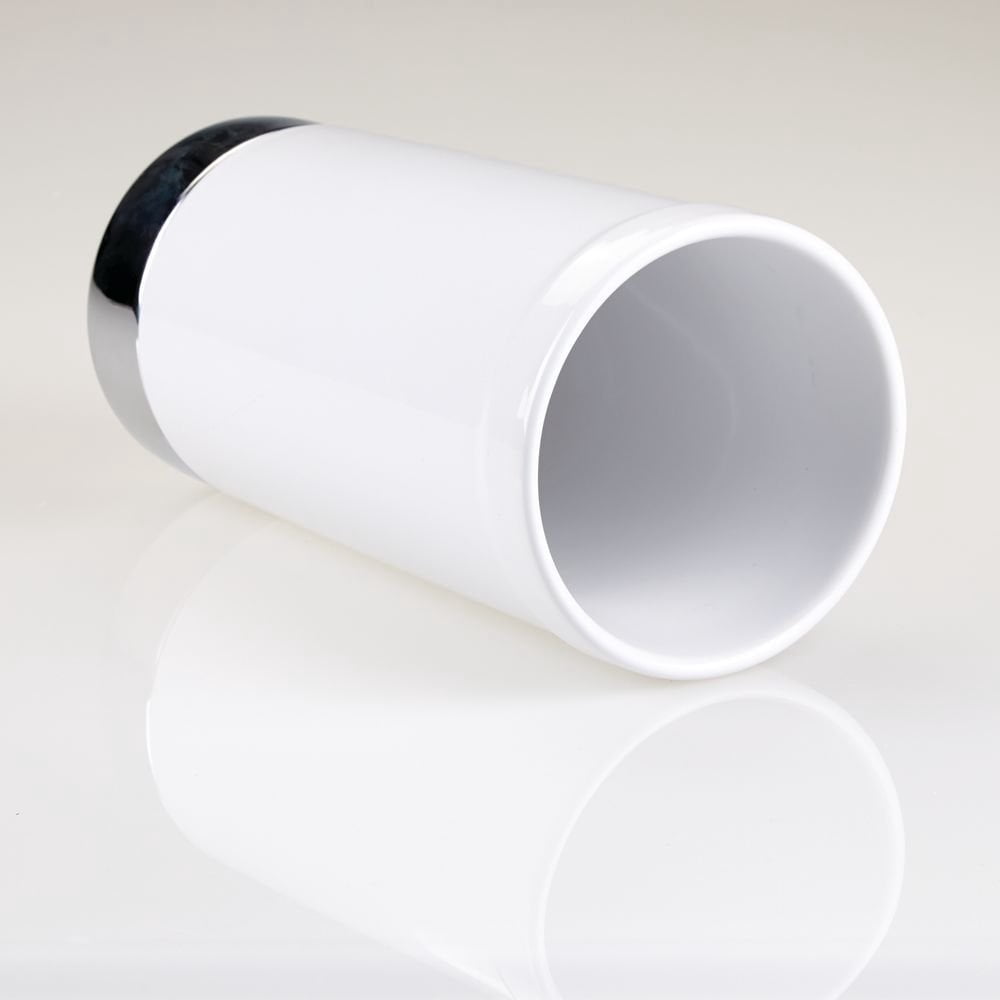 iDesign York Toilet Brush Holder, White and Chrome