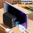 thumbnail image 4 of Cargador de Teléfono Portátil 3 en 1 Gan Cargador Rápido 65W 2025, Usb Cargador de Pared 2 Tipo-C 1 Adaptador Usb-A para Teléfono Portátil Tablet, 4 of 8