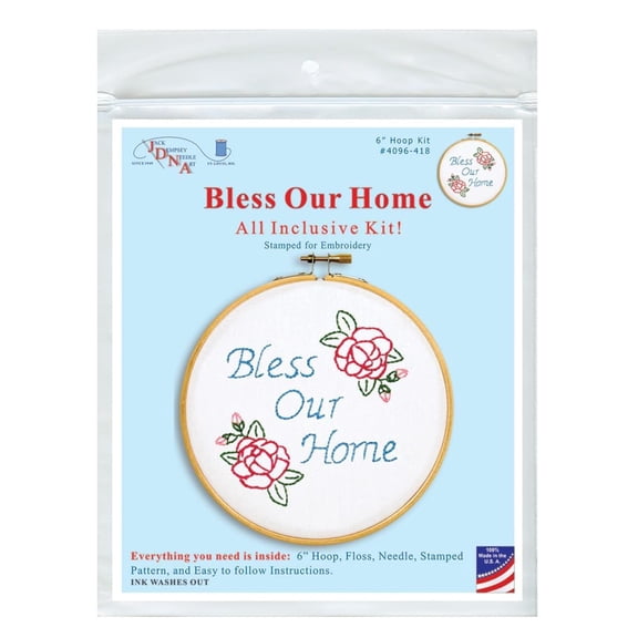 Jack Dempsey Stamped Hoop Kits 6"-Bless Our Home