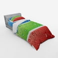 thumbnail image 2 of Ambesonne Modern Bedding Set 3 Pcs, Water Drops on a Plastic, Twin XL, Red Fern Green Blue, 2 of 2