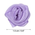 thumbnail image 2 of Unique Bargains Mini Satin Ribbon Roses Tiny Fabric Flowers Embellishments Rosettes Applique Purple 50 Pcs, 2 of 5