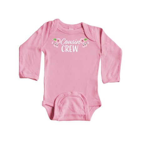 

Inktastic Cousin Crew with Flowers Gift Baby Girl Long Sleeve Bodysuit