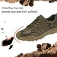 thumbnail image 2 of Mens Leather Walking Shoes Outdoor Breathable Casual Sneakers Non-slip Lightweight Lace-up Driving Shoes Brown 7 US, 2 of 7