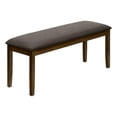 thumbnail image 1 of Pemberly Row 44" Upholstered Brown Fabric & Walnut Brown Bench, 1 of 11