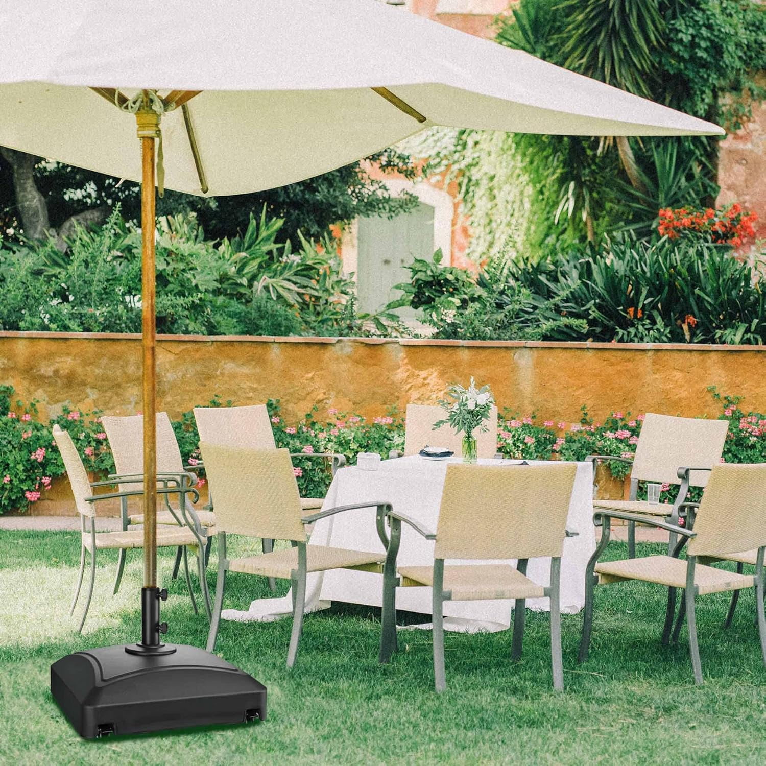 Outdoor Umbrella Weight with Wheels 88-143 lbs