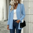 thumbnail image 2 of Lnmiateer Classic Shawl Collar Open Front Stretch Knit Cardigan Long Sleeve Loose Casual Coat Autumn Winter Everyday Multi-Layer Fashion Transitional Outerwear, 2 of 9