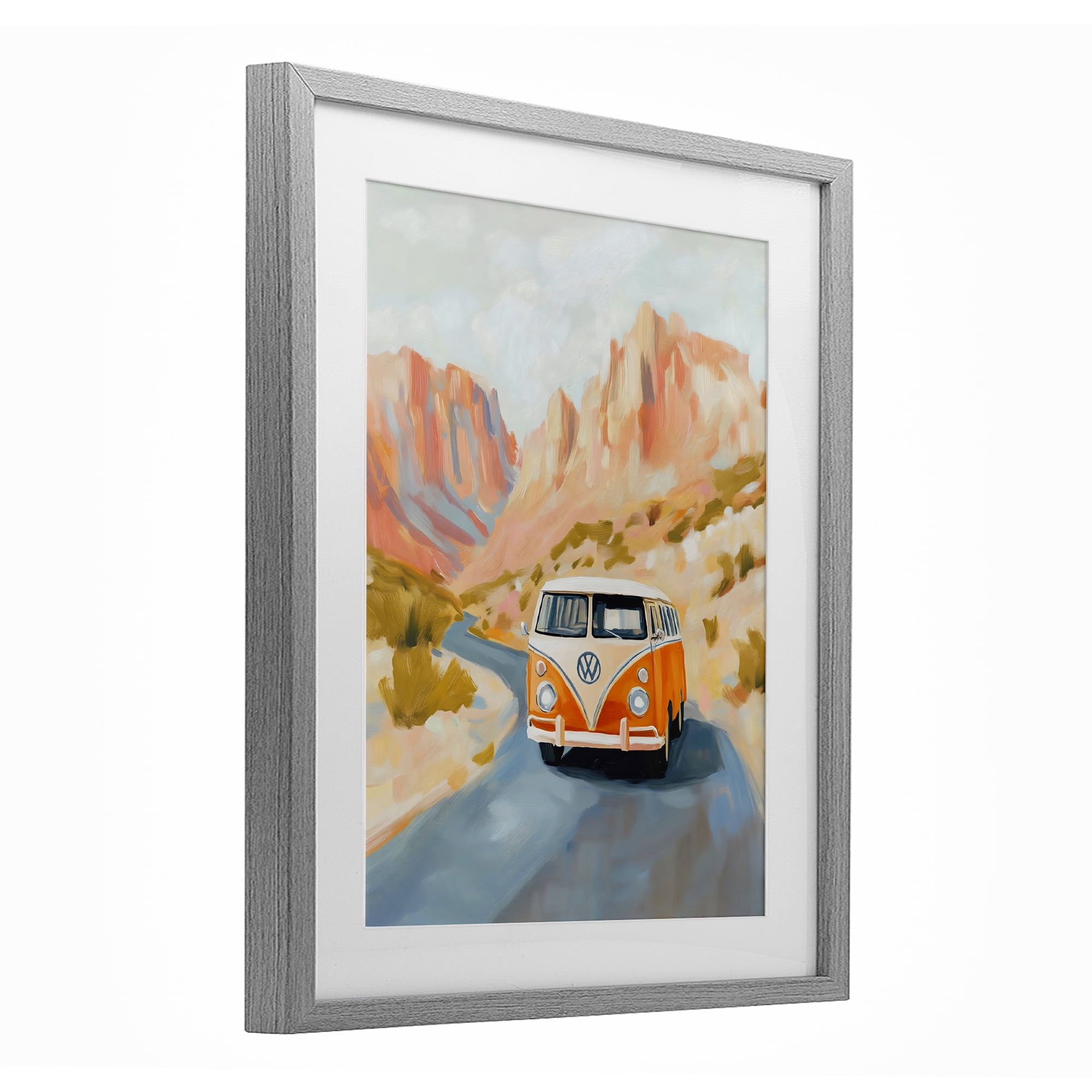 Stupell Industries Van Life Desert Canyon Gray Framed Print Under Glass, design by The Prints Vibe