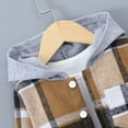 thumbnail image 6 of THDHVS Toddler Boy Outfits,Toddler Outfits for Boys,Boys Plaid Hooded Jacket and Casual Pants 2 Piece Set with Breasted for Fall Wear Brown 3-4 Years, 6 of 7