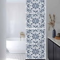 thumbnail image 3 of Blue Floral Window Privacy Film, Ethnic Boho Botanical Geometric Art Static Cling UV Sun Blocking Heat Control Window Tint Day and Night, Non-Adhesive One Way Windows Privacy Cover 17.7''x78.7'', 3 of 7