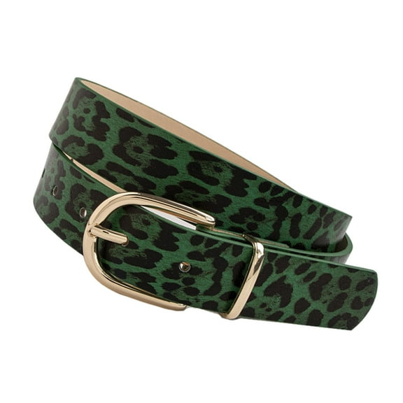 Jesscasday Leopard Pattern PU Belt Candy Color Adjustable Waist Strap Decorative Waistband