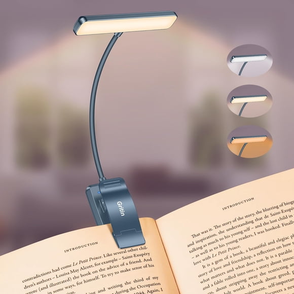 Book Light Gritin 19 LED, recargable, 80 horas de funcionamiento, Pacific Bl