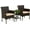Khaki, variant on FDW Patio Furniture 3 Pcs Acacia Wood Outdoor Bistro Sets with Cushions and Coffee Table