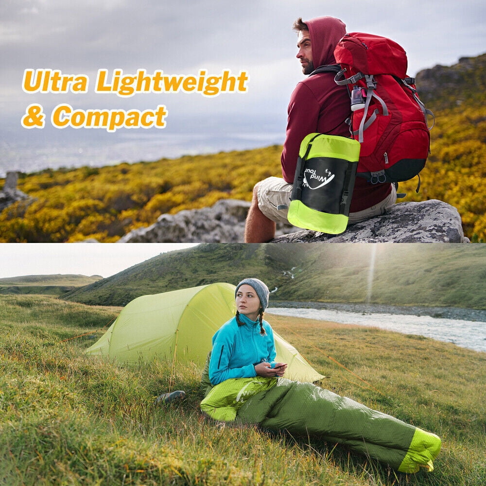 TOPCHANCES Camping Sleeping Bag for Adults - Lightweight Wearable Sleeping Bag with Compression Storage Sack Fits 5°F - 50°F Cold Weather (4.3lbs - Right Zipper)