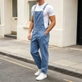 thumbnail image 7 of LONKITO Mens Overalls Denim Bib Overall Jean Romper Trousers Adjustable Strap Workwear Slim Fit Jumpsuit, 7 of 7