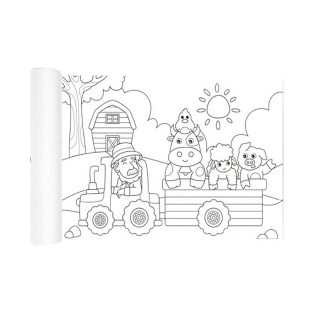 Rollo de papel para colorear, papel de pintura para colorear, juguetes educativos, regalo, lápiz de colores pegajoso, desplazamiento de Graffiti para pasto pastoral